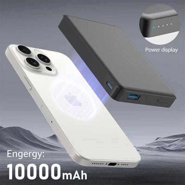 10,000mAh High-Capacity Pwer Bank with PD 20W Fast Charging, Ultra-Thin Magnetic Wireless Charging Prtable Pwer Bank – Custmizable Lg - 图片 4