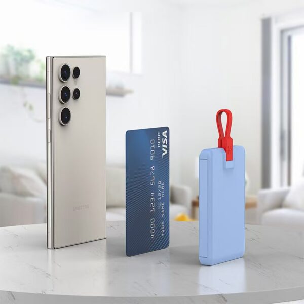 5,000mAh Ultra-Thin Pwer Bank, Multi-Functin with Built-in Cable, High-Value Minimalist Prtable Charger – Custmizable Lg - 图片 5