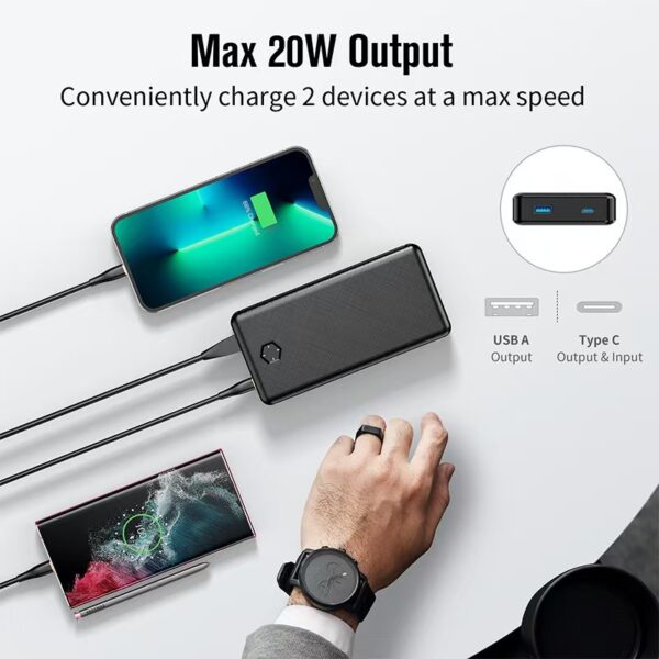 20,000mAh, 22.5W Prtable Fast Charging Magnetic Wireless Pwer Bank, Slim Textured Emergency Pwer Supply – Custmizable Lg - 图片 4