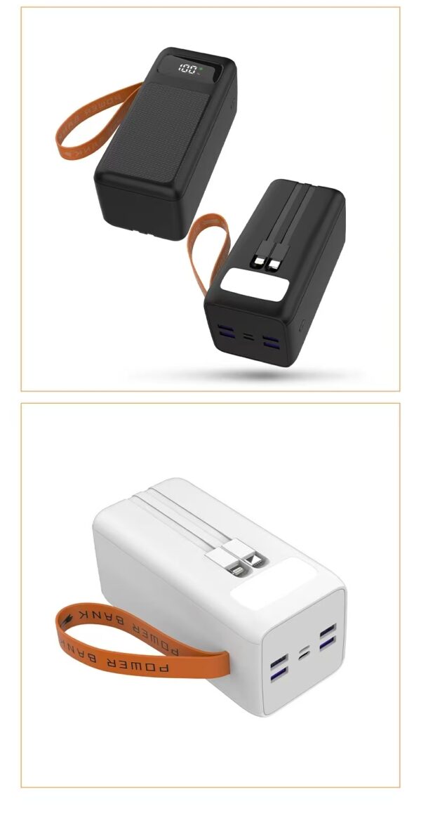 50,000mAh Portable Power Bank with Built-in Cable, Handheld Charging Solution for Travel, High-Capacity Mobile Power Supply – Customizable Logo - 图片 8