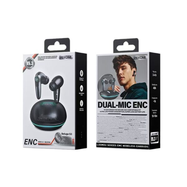 Green Demon Dual Microphone, ENC Noise Cancellation, Bluetooth 5.3, Low-Latency Gaming Style, In-Ear Bluetooth Earbuds. - 图片 4