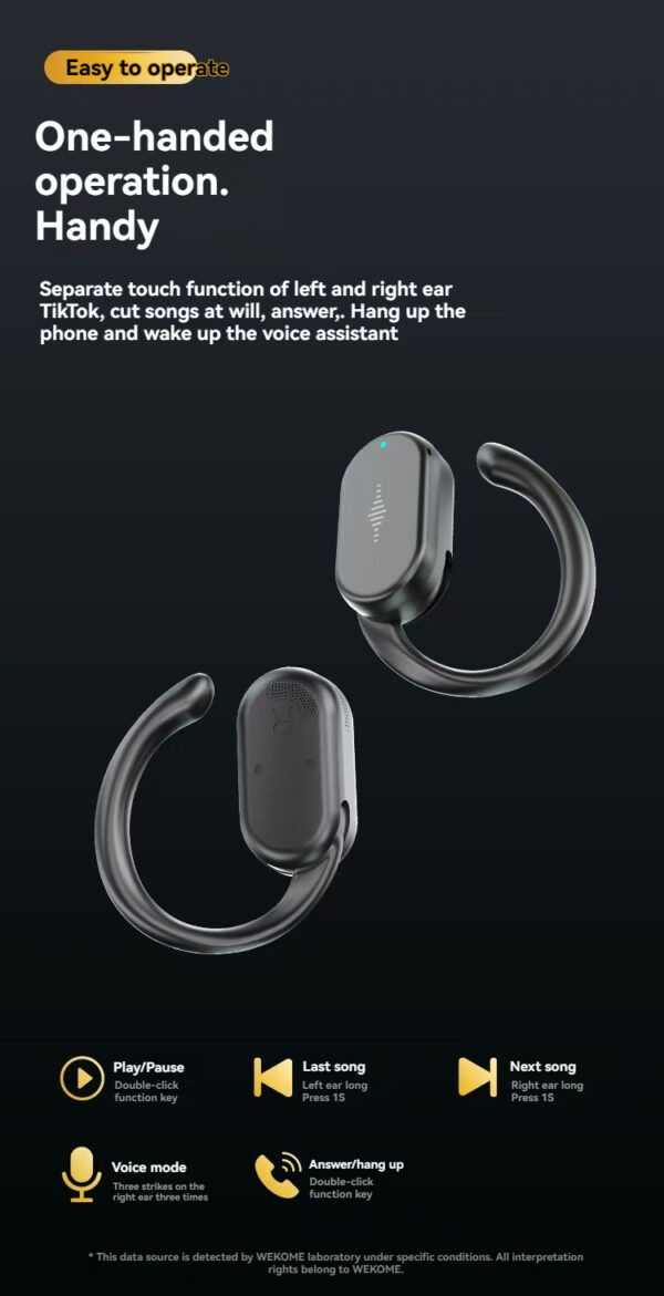 Rotor-style Over-Ear Headphones, Waterproof, Long Battery Life, Non-In-Ear Wireless Bluetooth Earbuds, Customizable Logo. - 图片 8