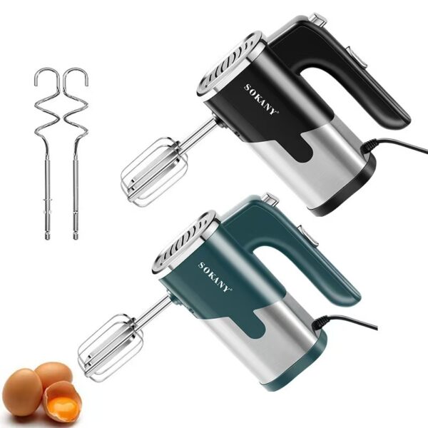 Household Handheld Stainless Steel Egg Beater and Dough Mixer