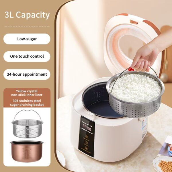 5L Large Capacity Rice Cooker with Viewing Window: Multi-Functional Smart Rice Cooker! - 图片 3