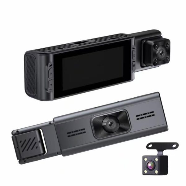 1080P Triple Lens Dash Cam, Ultra-Wide Angle HD Night Vision, WiFi Front and Rear Car Camera, Interior Full-Screen Recording. - 图片 6