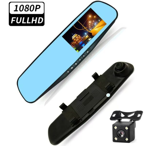 Rearview Mirror Dash Cam, Dual Lens 4.19-inch, 1080P Front and Rear Dual Recording, Car Surveillance Camera. - 图片 3