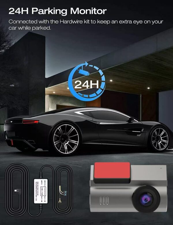 4K Dash Cam, HD WiFi Front and Rear Dual Recording, Wide-Angle Reverse Camera, Dual Lens Car Surveillance Camera. - 图片 4