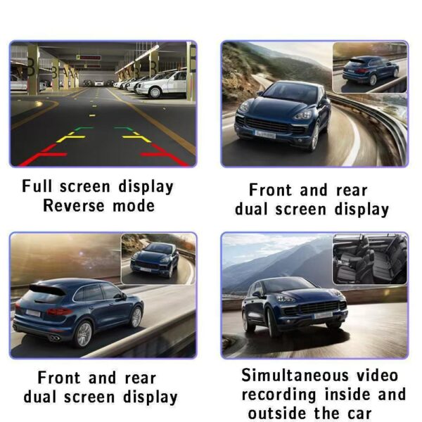 Triple Recording Dash Cam, HD WiFi, Infrared Night Vision, Loop Recording, Three-Lens Car Recorder. - 图片 9