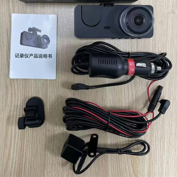 Triple Recording Dash Cam, HD WiFi, Infrared Night Vision, Loop Recording, Three-Lens Car Recorder. - 图片 10