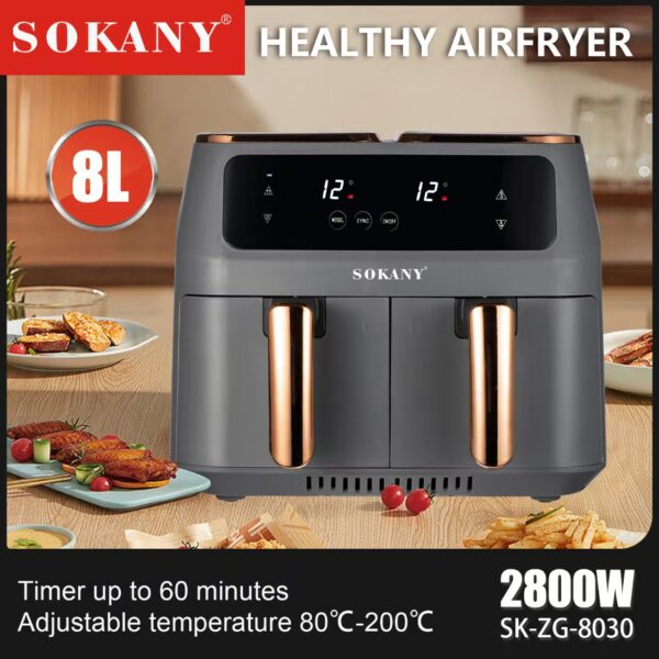 SOKANY Double Basket Home Fully Automatic Air Fryer: Multi-Functional Baking Oven - 图片 6