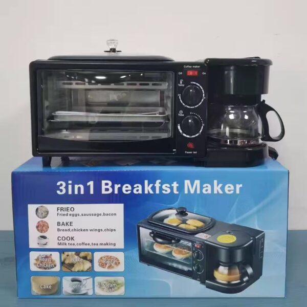 3-in-1 Breakfast Maker: Home Auto Toaster and Sandwich Machine with Timer Function! - 图片 2